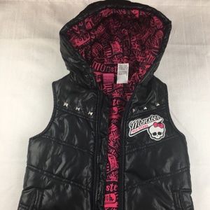 GIRLS' MONSTER HIGH ZIPPERED VEST, SZ SM 6/6X